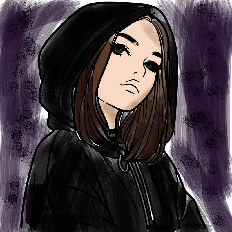 a realistic girl in a hoodie