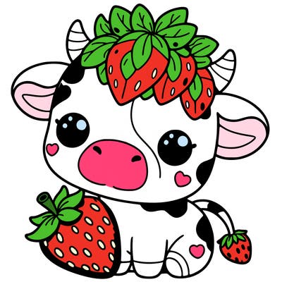 cute strawberry cow