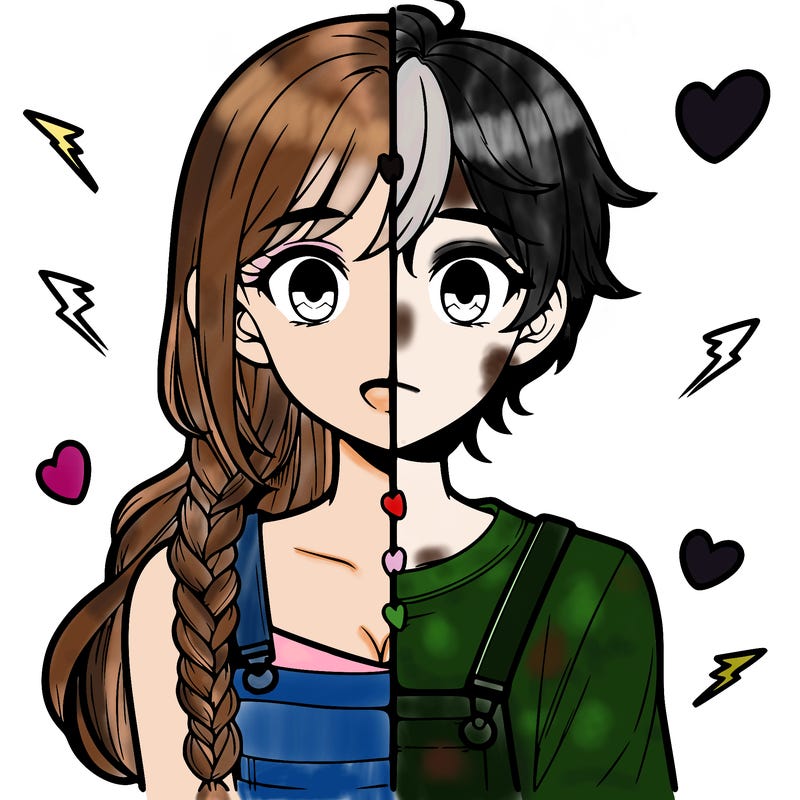 realistic girl boy split