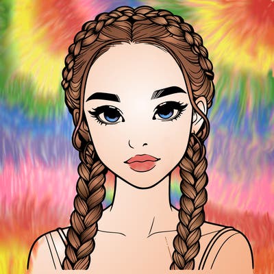 realistic girl with braids