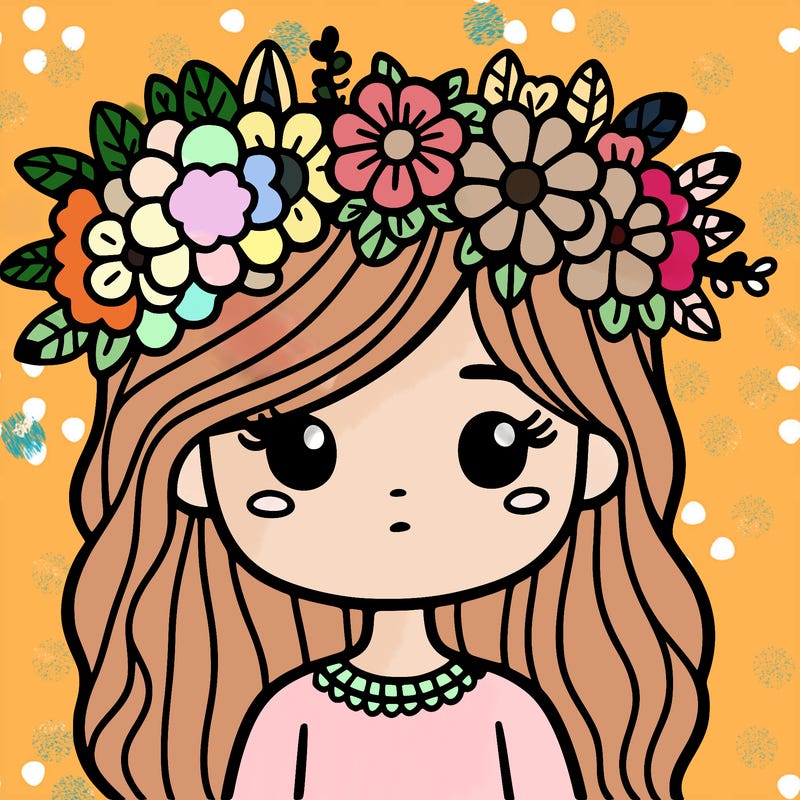girl with flowers crown