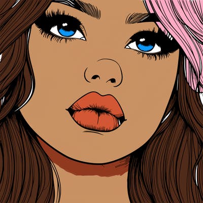 really realistic girl with lips