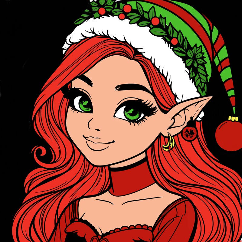 christmas girl elf realistic