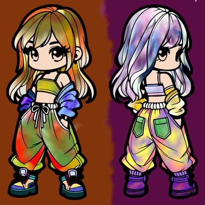 girl in crop top and baggy pants