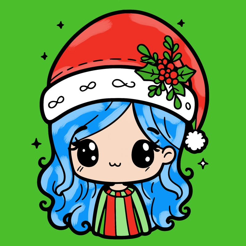 christmas hat girl