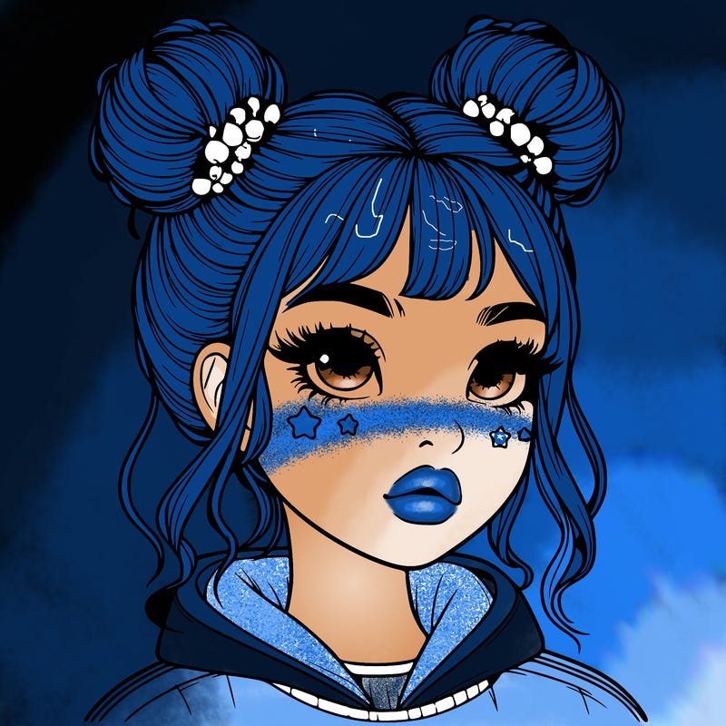 realistic girl with space buns
