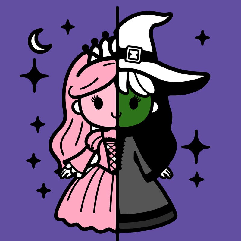 split princess and witch