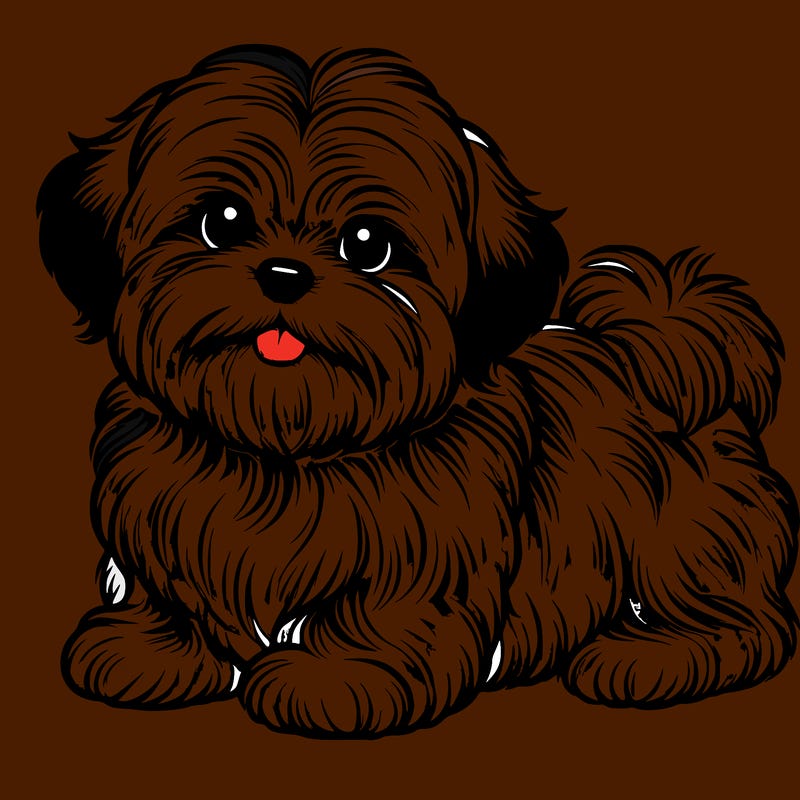 realistic fluffy shorkie