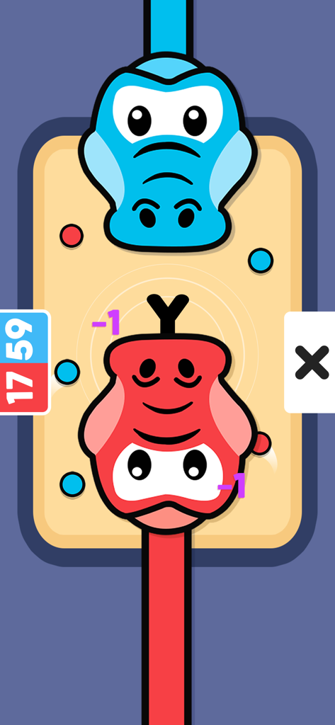 Two Player Game: 1v1 Challenge - Due giocatori che competono in una sfida a tema rettile sullo schermo singolo.