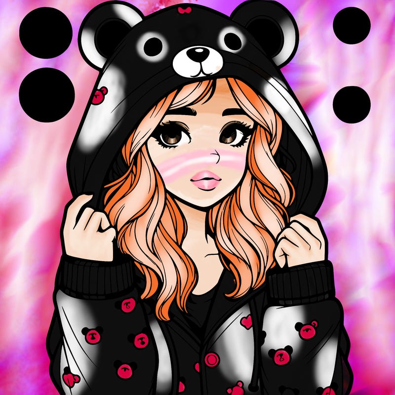 realistic girl in a animal pjs hoodie