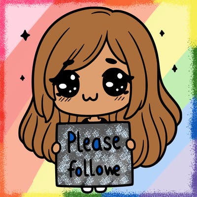 a girl holding  a sign  saying please  follow  me