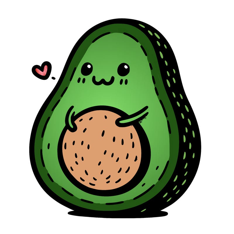 an avocado hugging an avocado