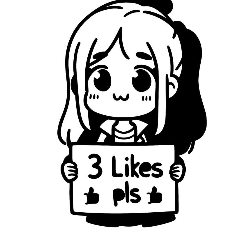girl holding sign saying 3 likes pls