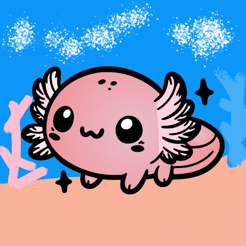 cute easy baby axolotl