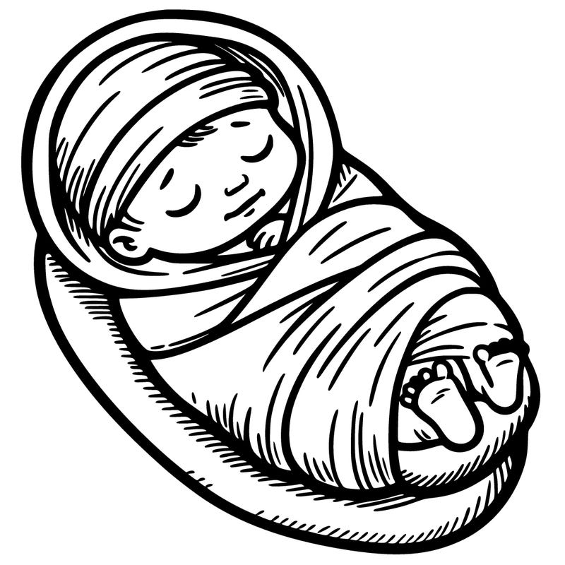 swaddled newborn preemie.