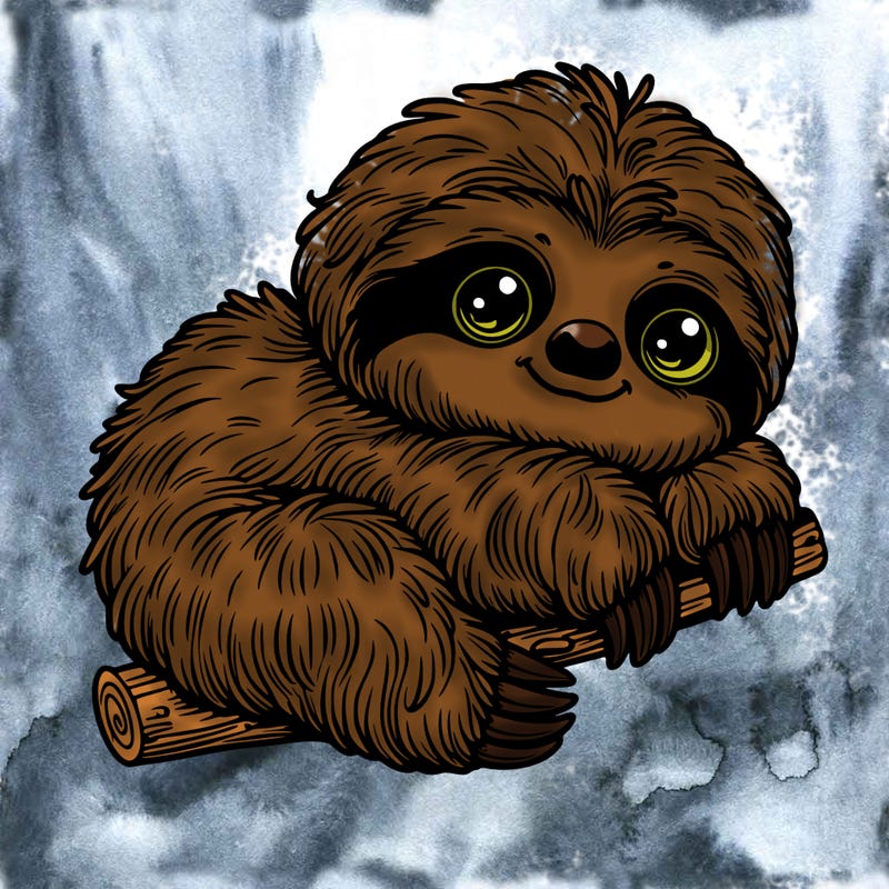 cute sloth realistic