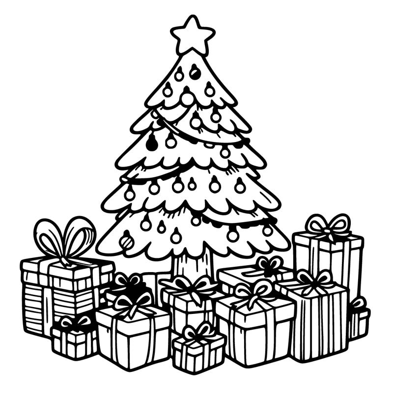 christmas tree with presents