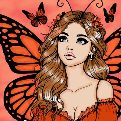 butterfly fairy realistic girl
