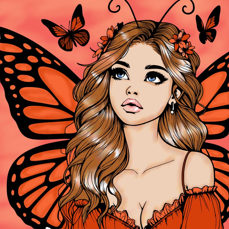 butterfly fairy realistic girl