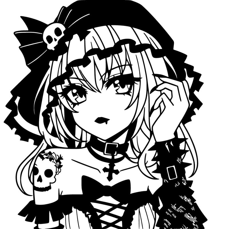 goth anime girl