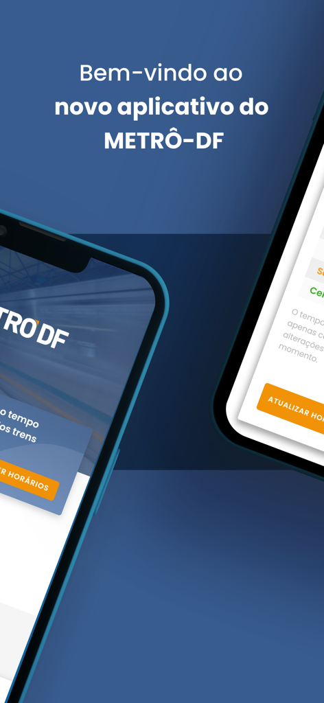 Metrô DF - Welcome screen of the Metro DF app for public transit in Brasilia