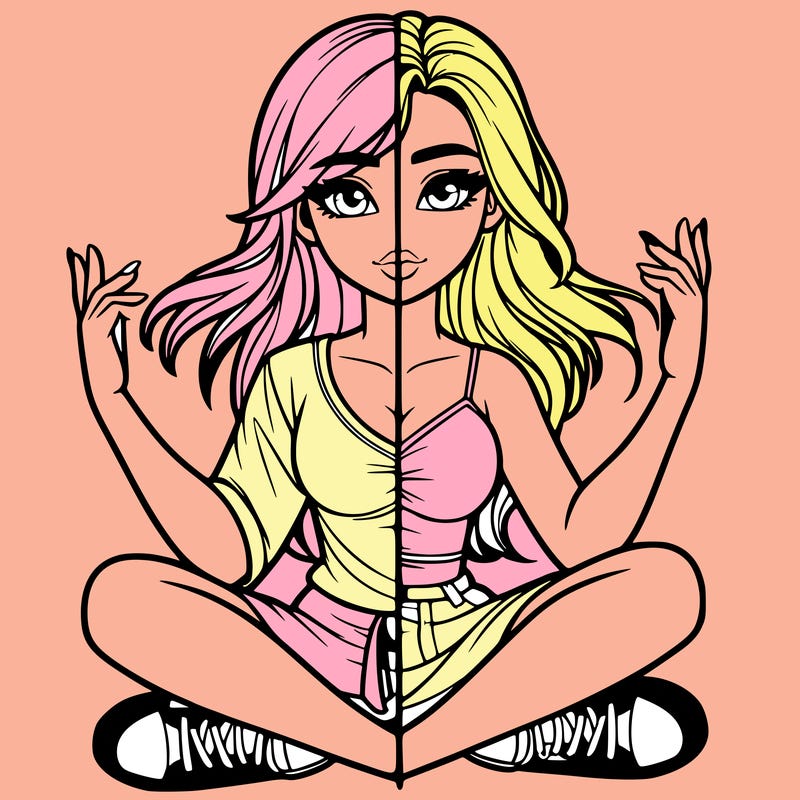 realistic girl split