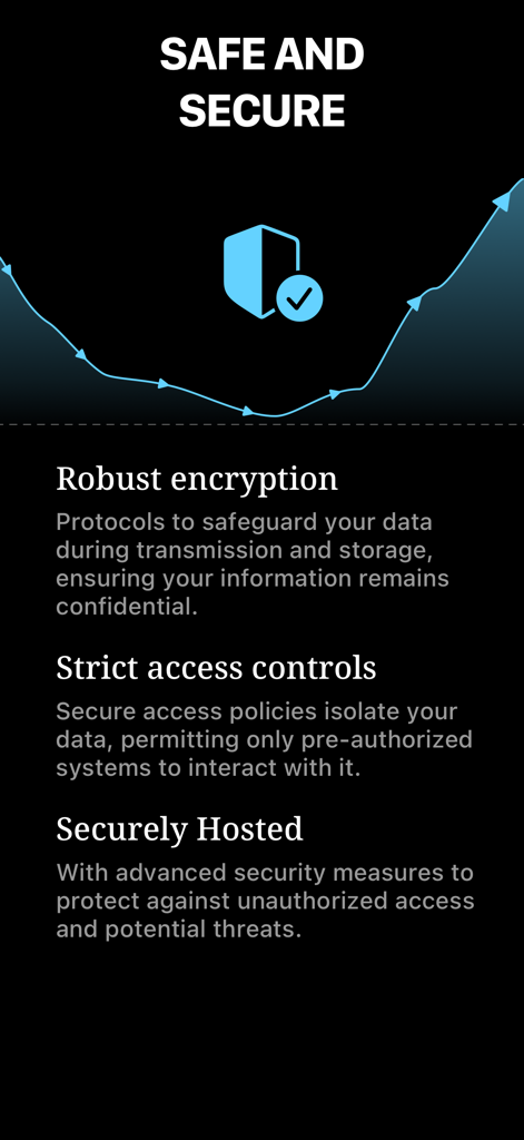 Runrate - Runrate security screen highlighting robust encryption and strict access controls