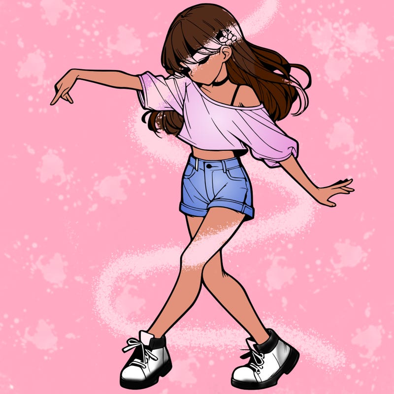 realistic girl danceing
