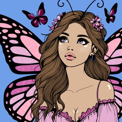 butterfly fairy realistic girl