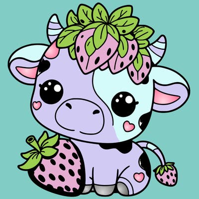 cute strawberry cow