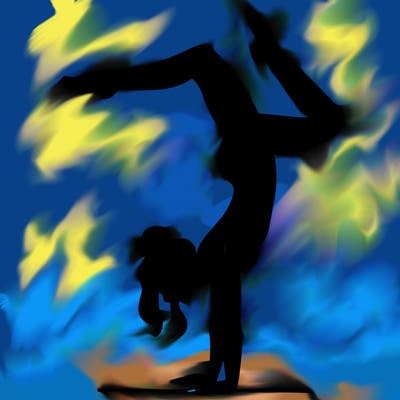 a woman doing a handstand