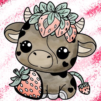 cute strawberry cow