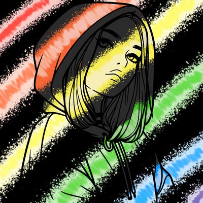 a realistic girl in a hoodie