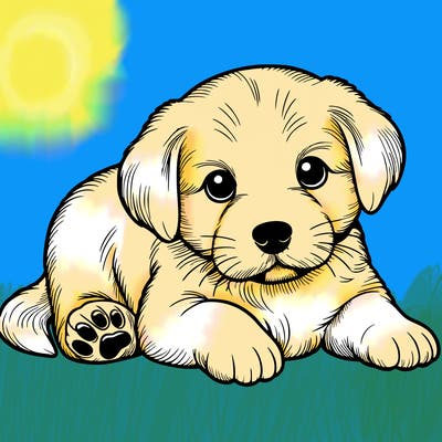 a cute realistic puppy