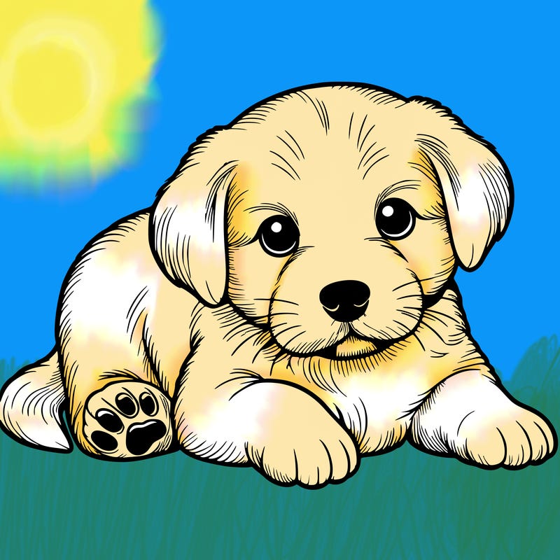 a cute realistic puppy