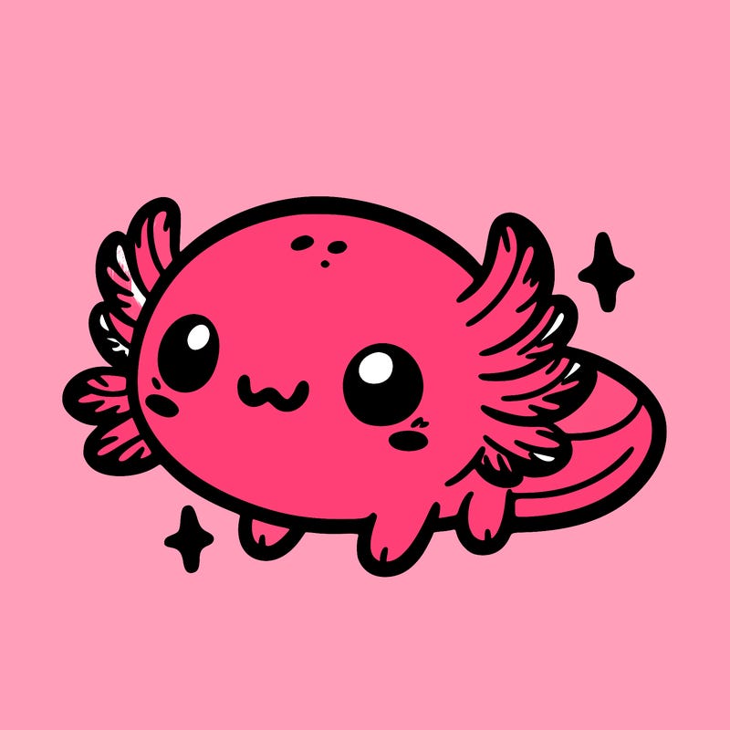 cute easy baby axolotl