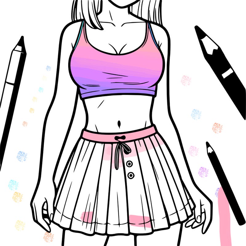 a woman wearing croptop and skirt