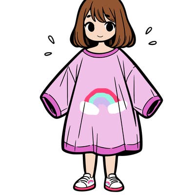 girl in oversized t-shirt