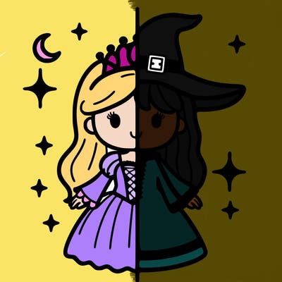 split princess and witch
