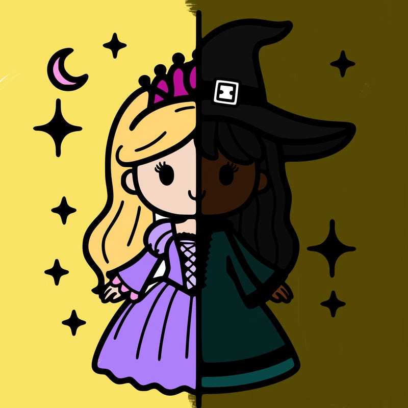split princess and witch