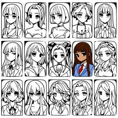 girls that look diffrent anime