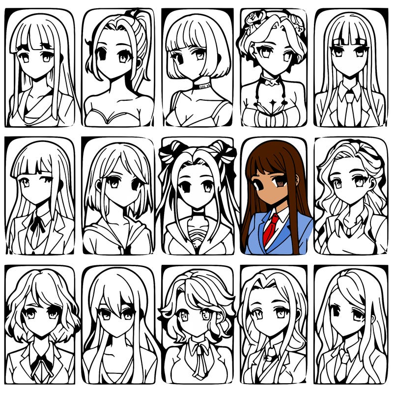 girls that look diffrent anime