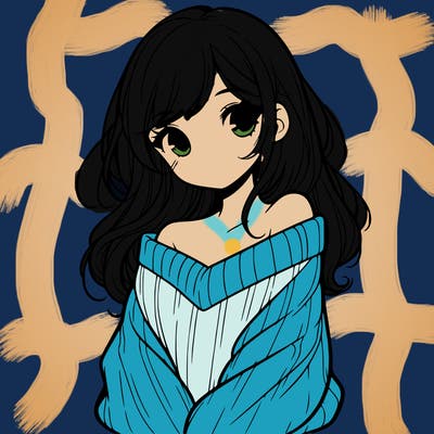 shy pretty girl wearing a sweater that is falling off one shoulder portrait