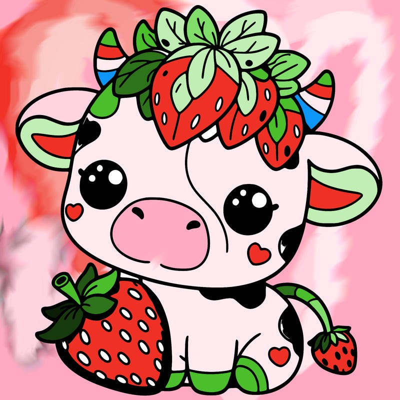 cute strawberry cow