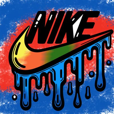 dripping nike logo