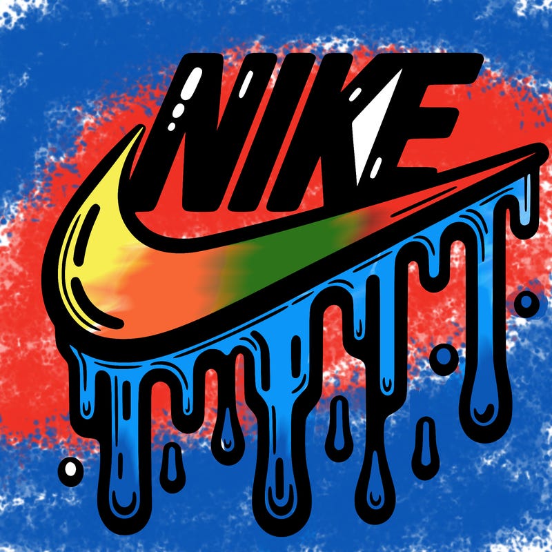 dripping nike logo