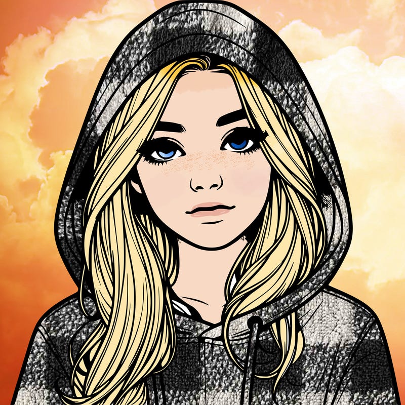 realistic girl with a hoodie