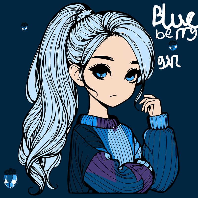 realistic girl with high pony tail and a sweater