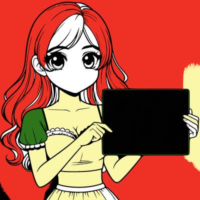 realistic pretty girl holding blank sign