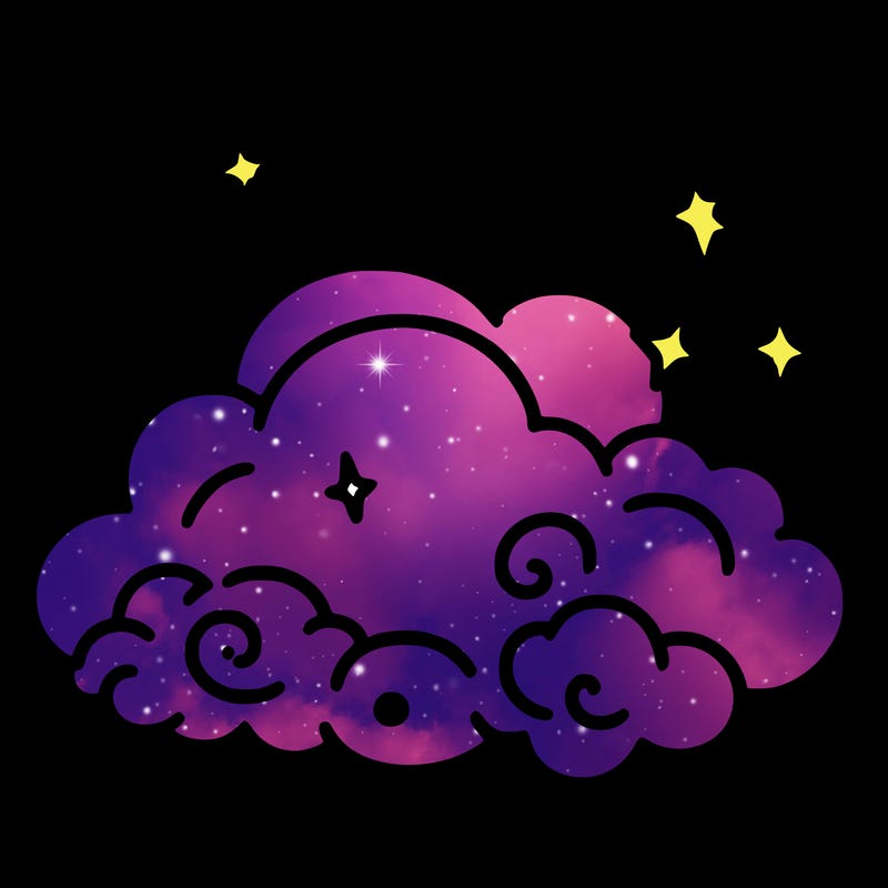 pink starry cloud sky